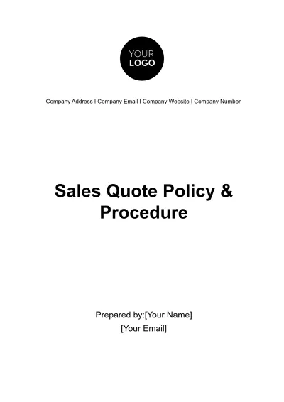 Free Sales Quote Policy & Procedure Template to Edit Online