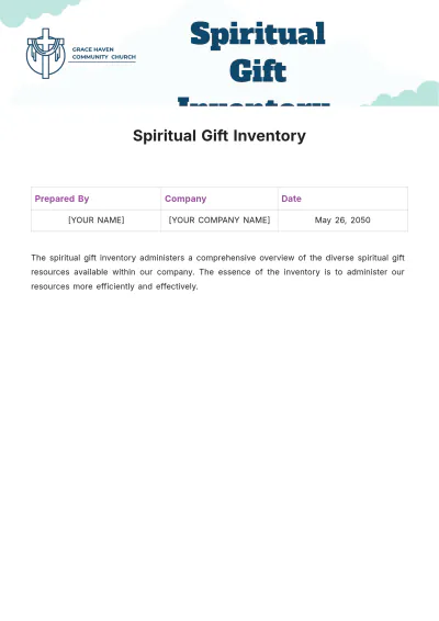 Free Spiritual Gift Inventory Template to Edit Online