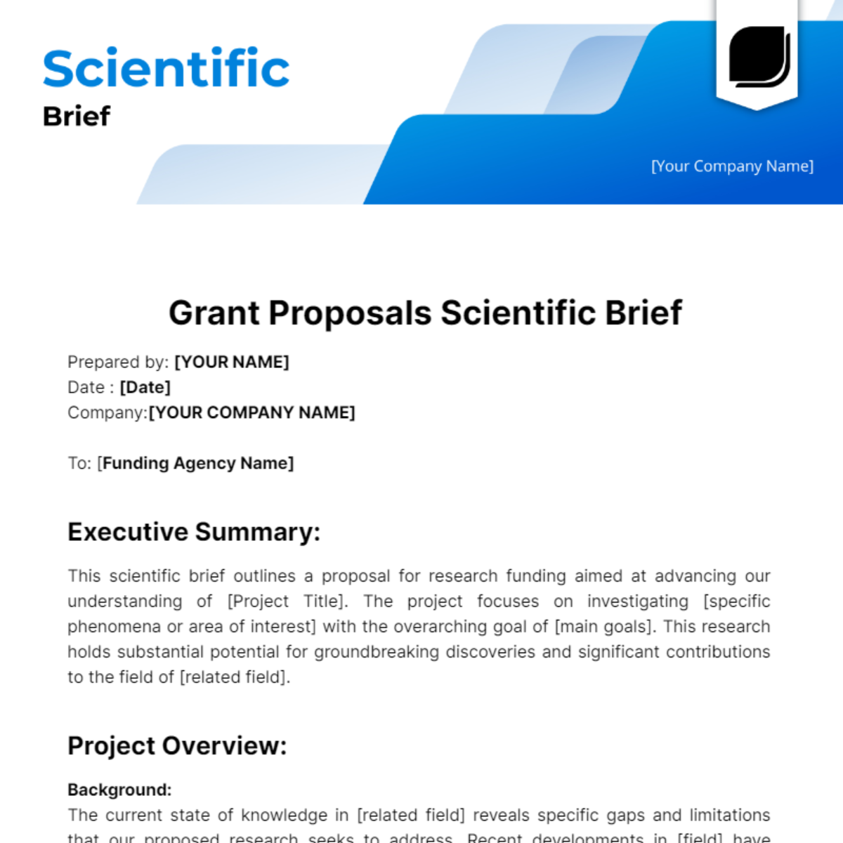 Scientific Brief Template - Edit Online & Download