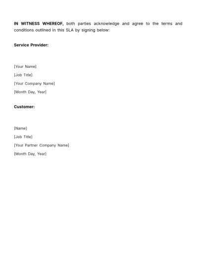 Free Sales Product-specific Quote SLA Template to Edit Online