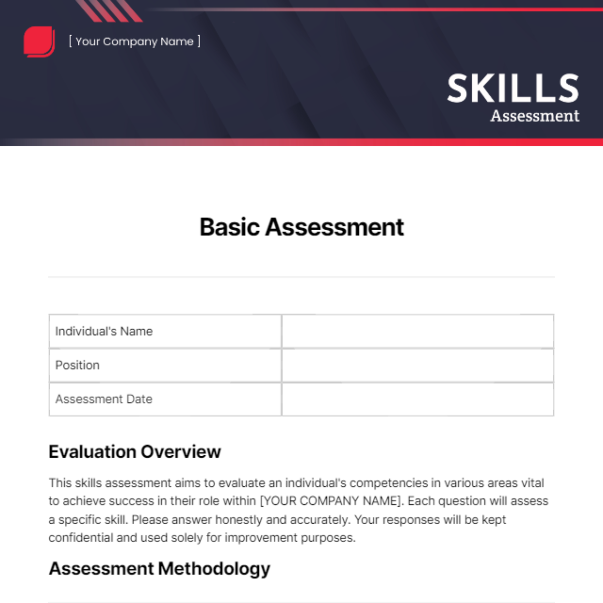 Basic Assessment Template - Edit Online & Download