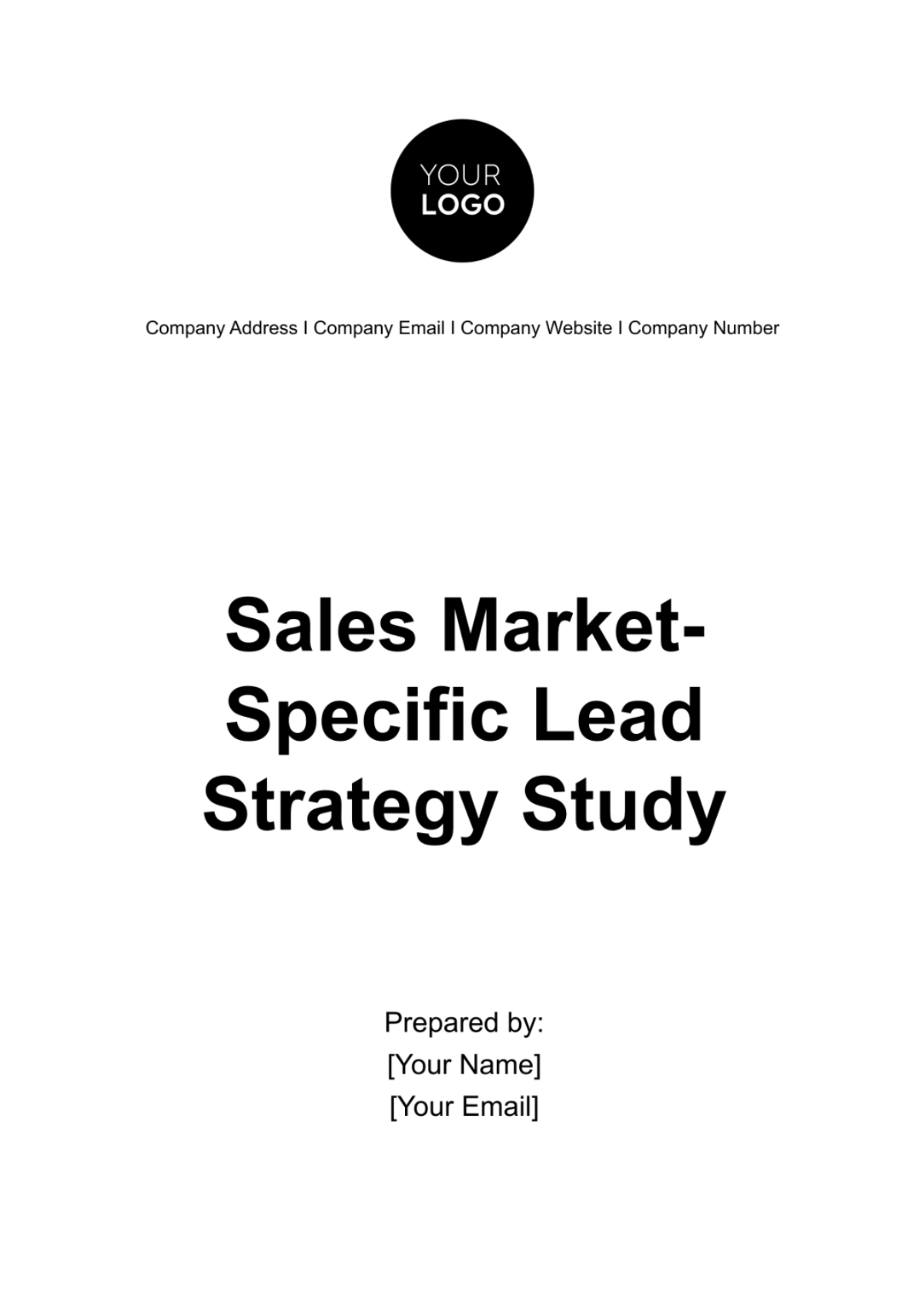 Sales Market-Specific Lead Strategy Study Template