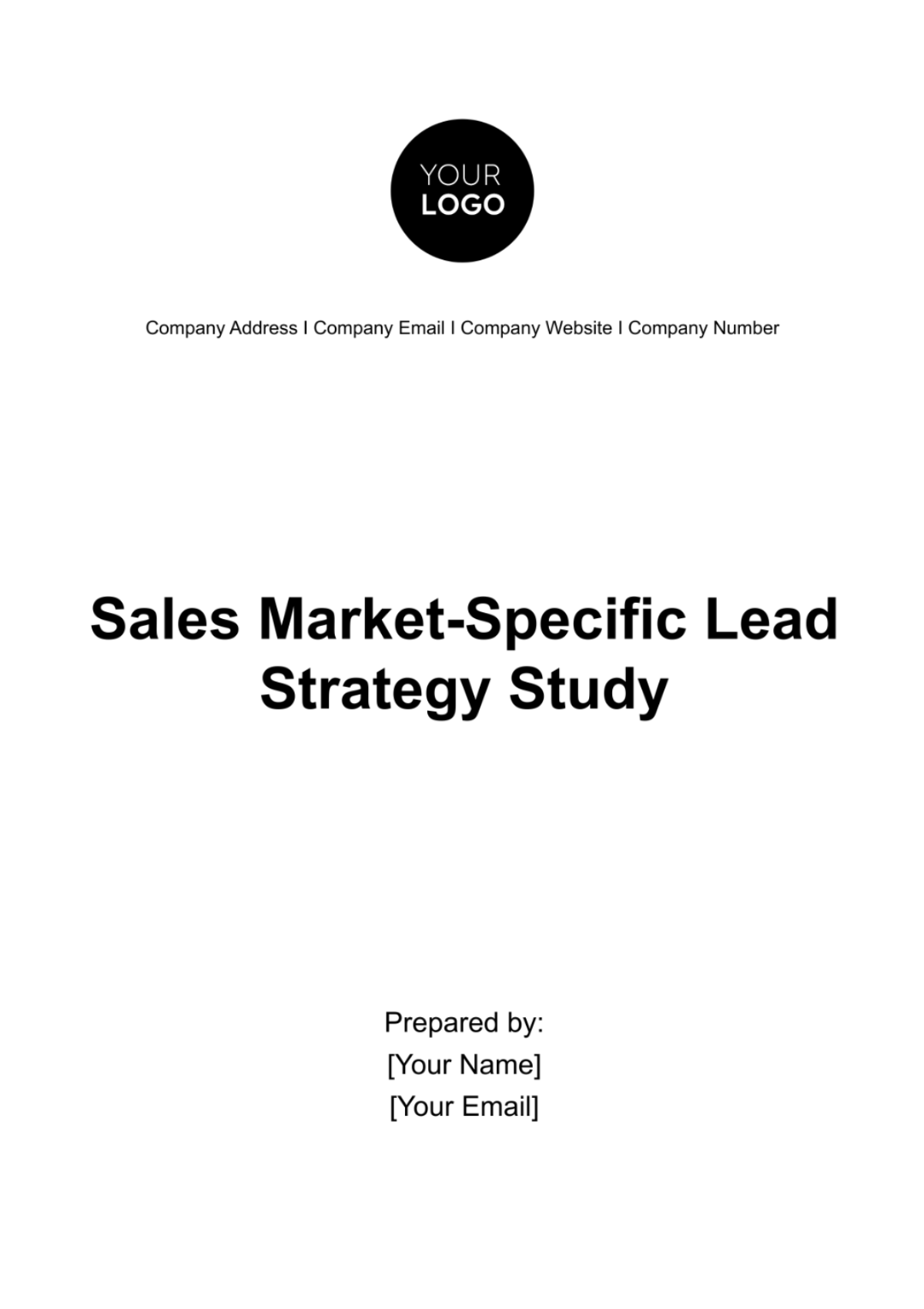 Sales Market-Specific Lead Strategy Study Template - Edit Online & Download