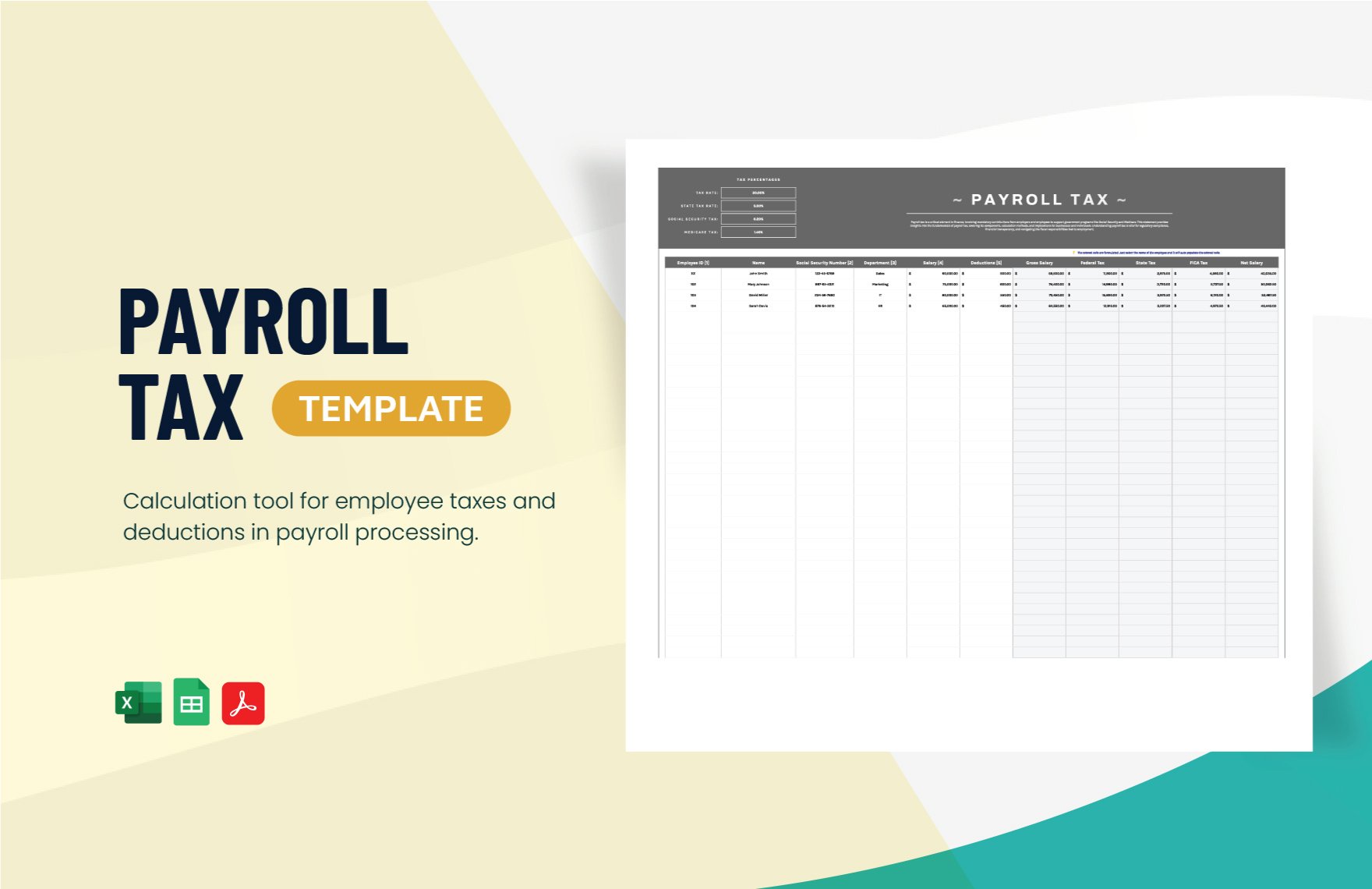 Payroll Tax Template in Excel, PDF, Google Sheets