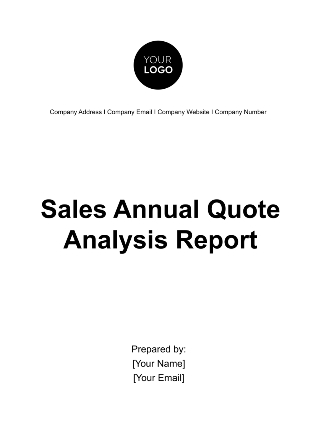 Sales Annual Quote Analysis Report Template