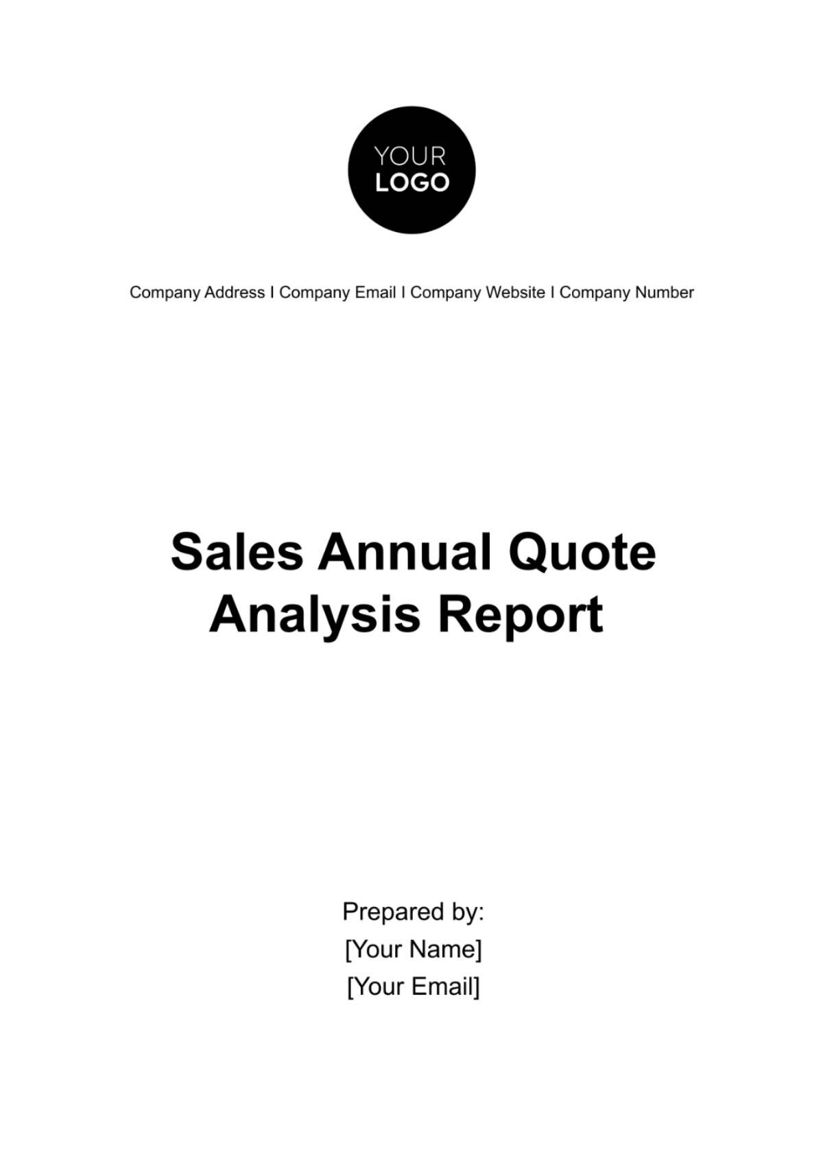 Sales Annual Quote Analysis Report Template - Edit Online & Download