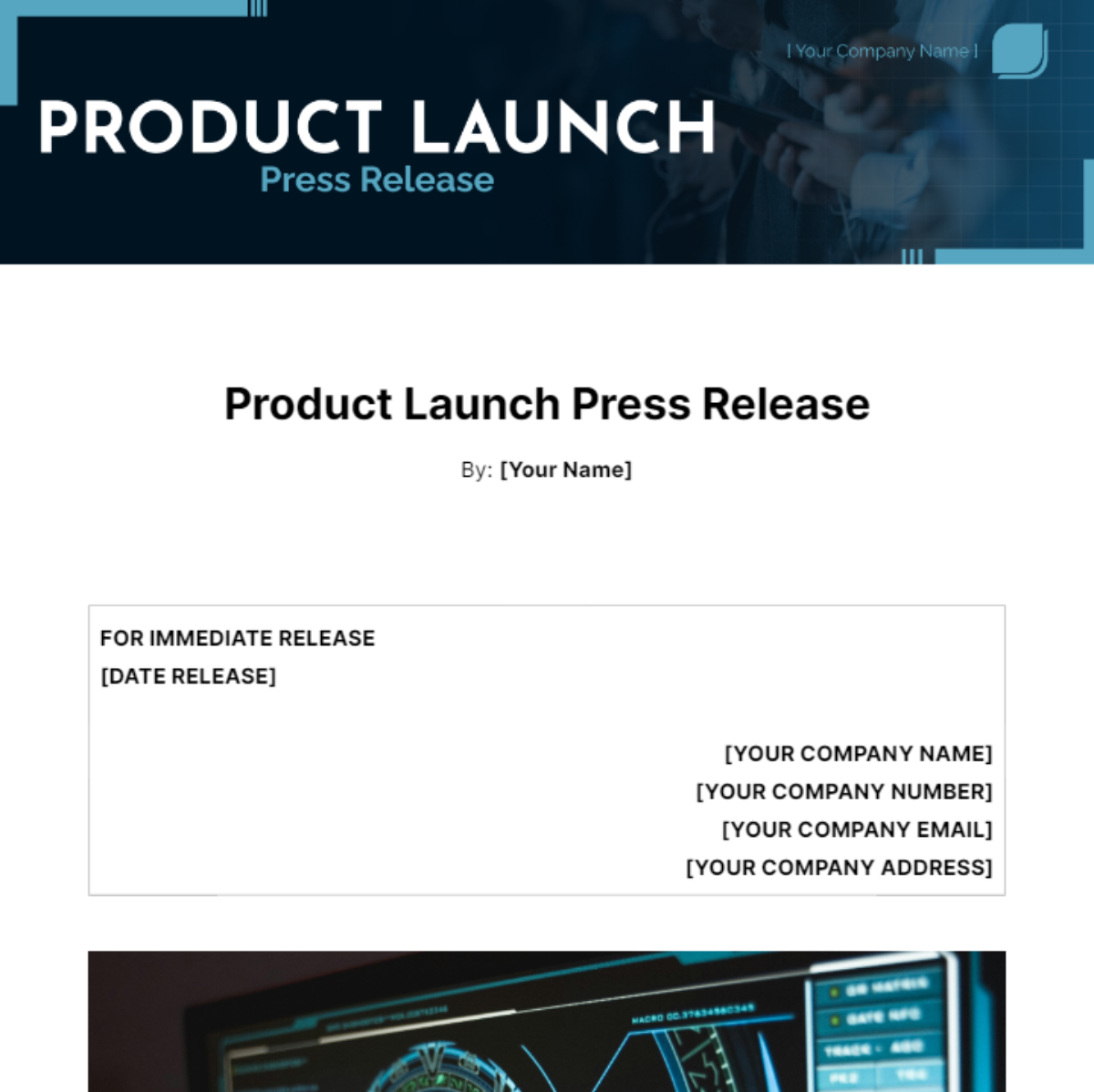 Product Launch Press Release Template