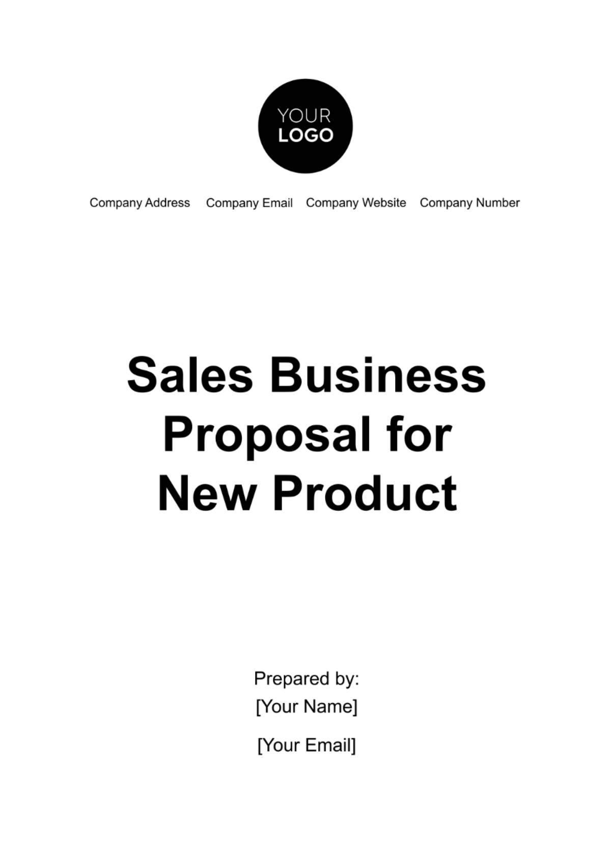 Sales Business Proposal for New Product Template