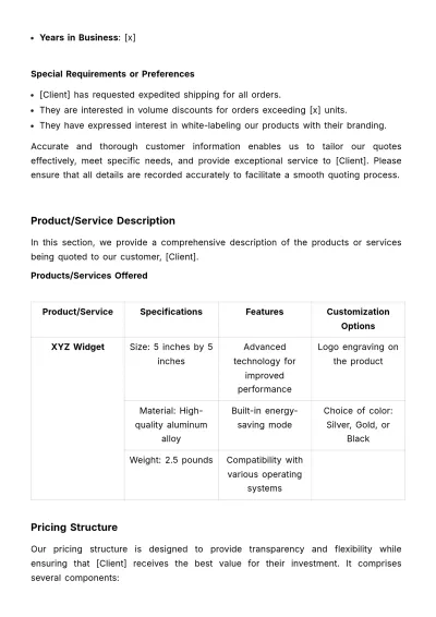 Free Sales Custom Quote Protocol Template to Edit Online