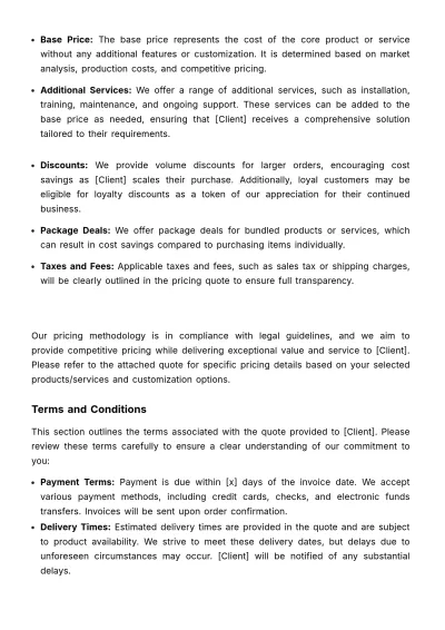 Free Sales Custom Quote Protocol Template to Edit Online
