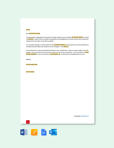 13+ Cashier Cover Letter Templates - Free Downloads | Template.net