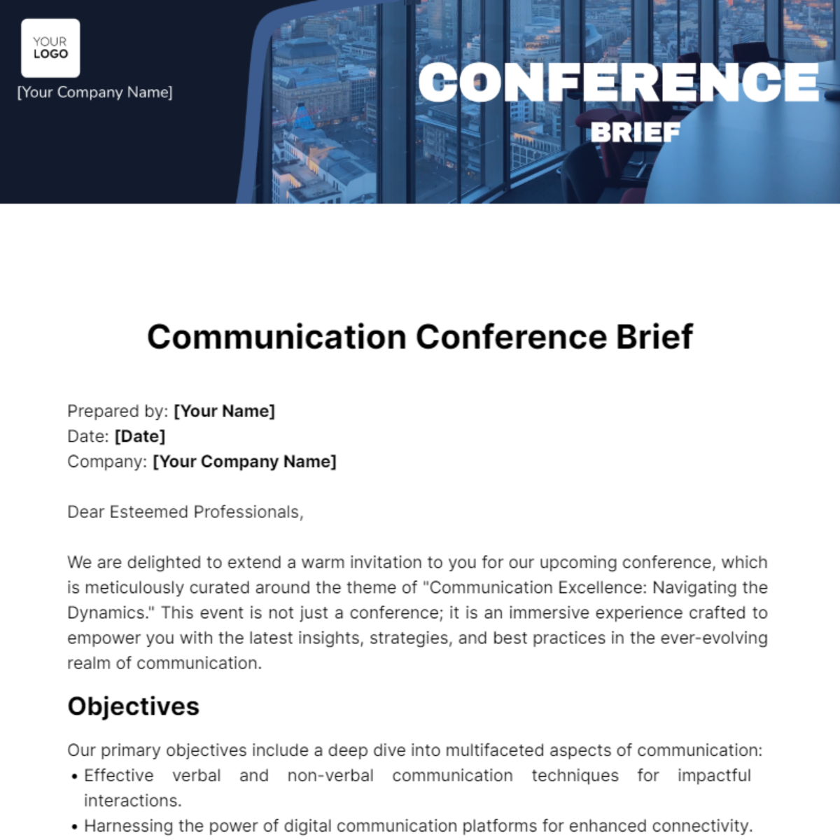 Conference Brief Template - Edit Online & Download