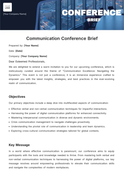 Free Conference Brief Template to Edit Online