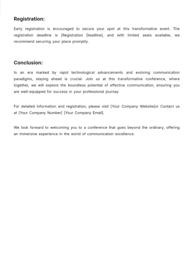 Free Conference Brief Template to Edit Online