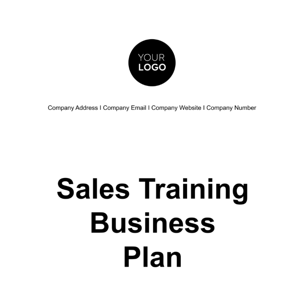 Free Sales Training Business Plan Template