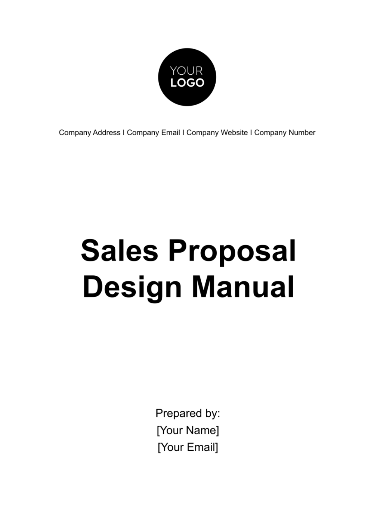 Free Sales Proposal Design Manual Template