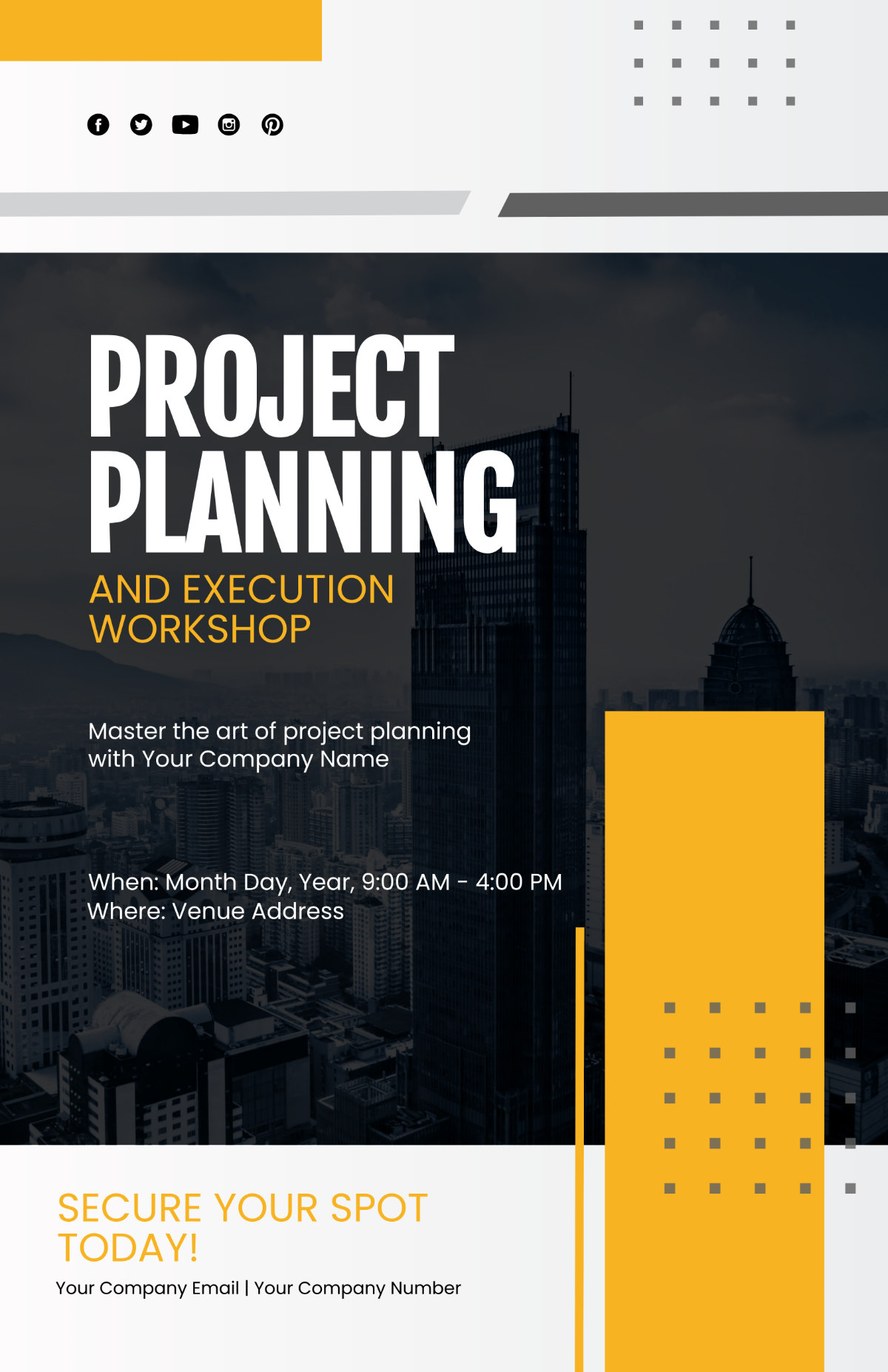 Free Project Planning and Execution Workshop Poster Template