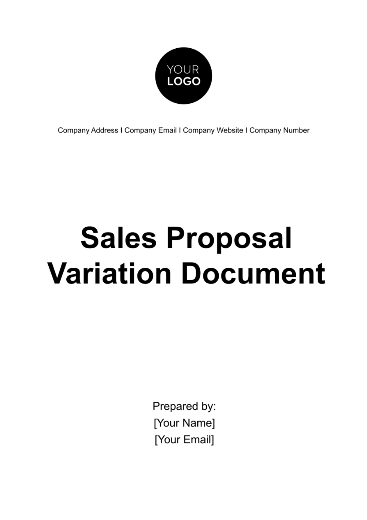 Sales Proposal Variation Document Template