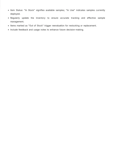 Free Sample Inventory Template to Edit Online