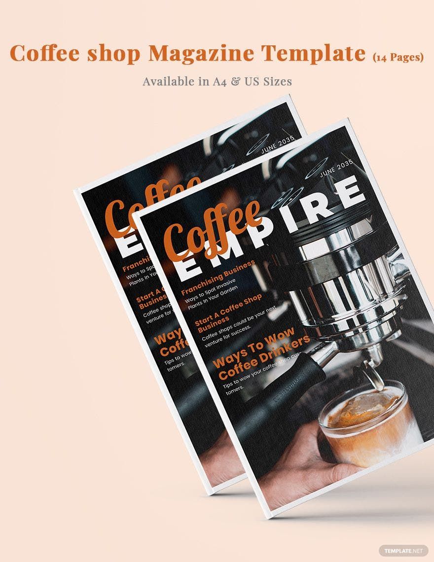 Coffee Shop Magazine Template in Word, Apple Pages, Publisher, InDesign