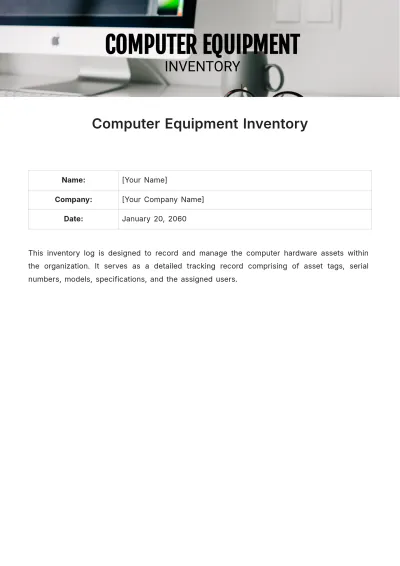 Free Computer Equipment Inventory Template to Edit Online