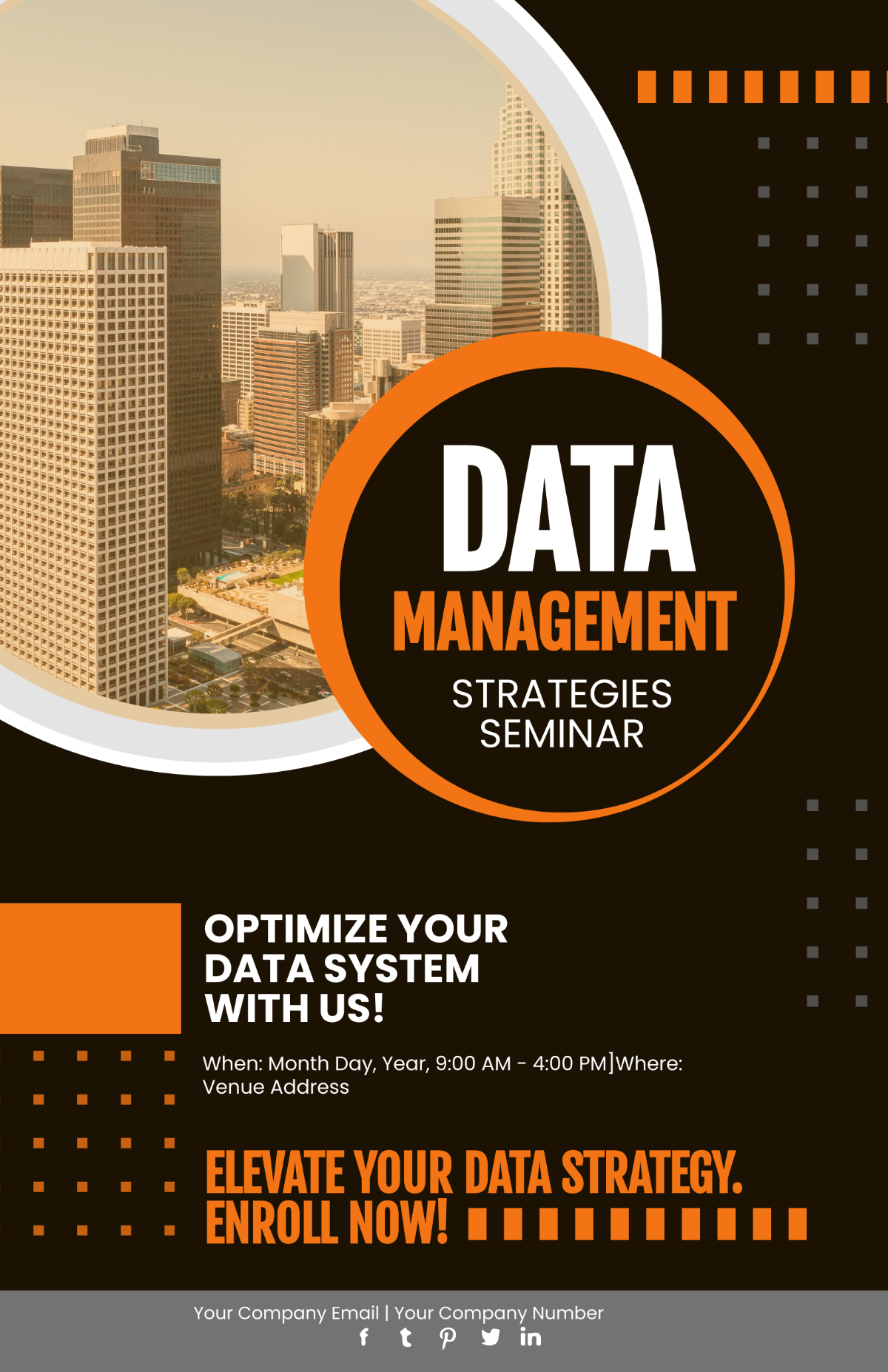 Free Data Management Strategies Seminar Poster Template