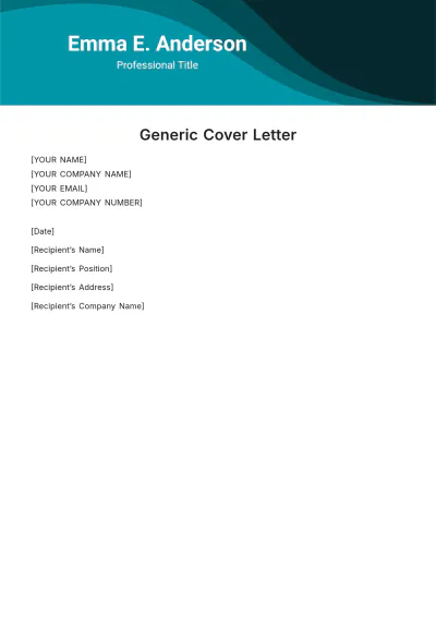 Free Generic Cover Letter Template to Edit Online