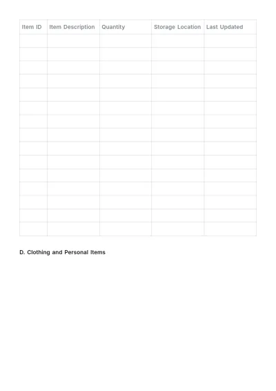 Free Storage Inventory Template to Edit Online