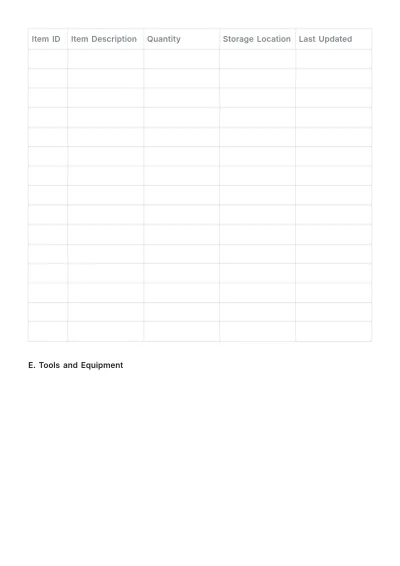 Free Storage Inventory Template to Edit Online