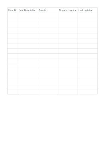 Free Storage Inventory Template to Edit Online