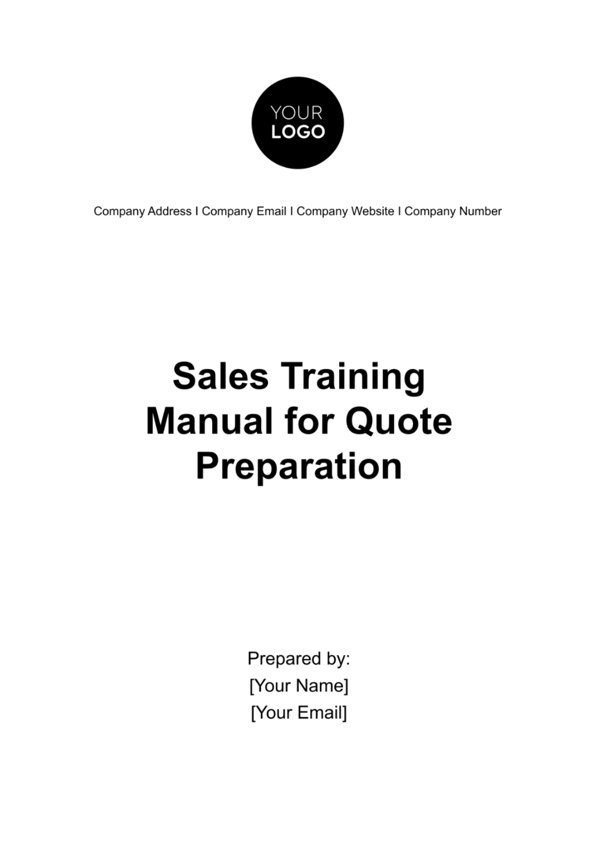 Sales Training Manual for Quote Preparation Template - Edit Online & Download