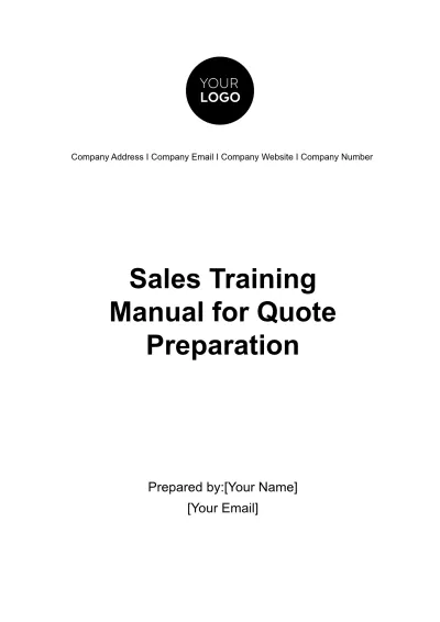 Free Sales Training Manual for Quote Preparation Template to Edit Online