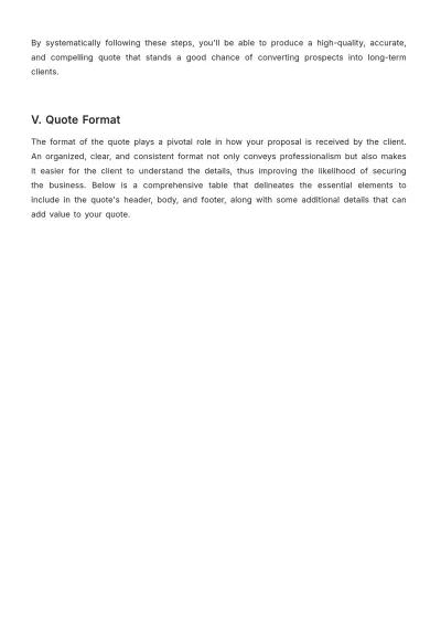 Free Sales Training Manual for Quote Preparation Template to Edit Online