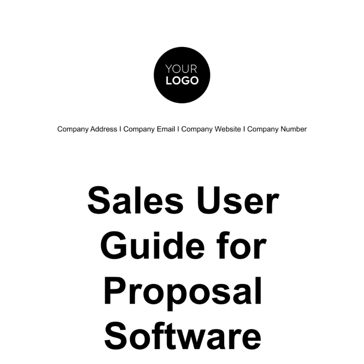 Free Sales User Guide for Proposal Software Template