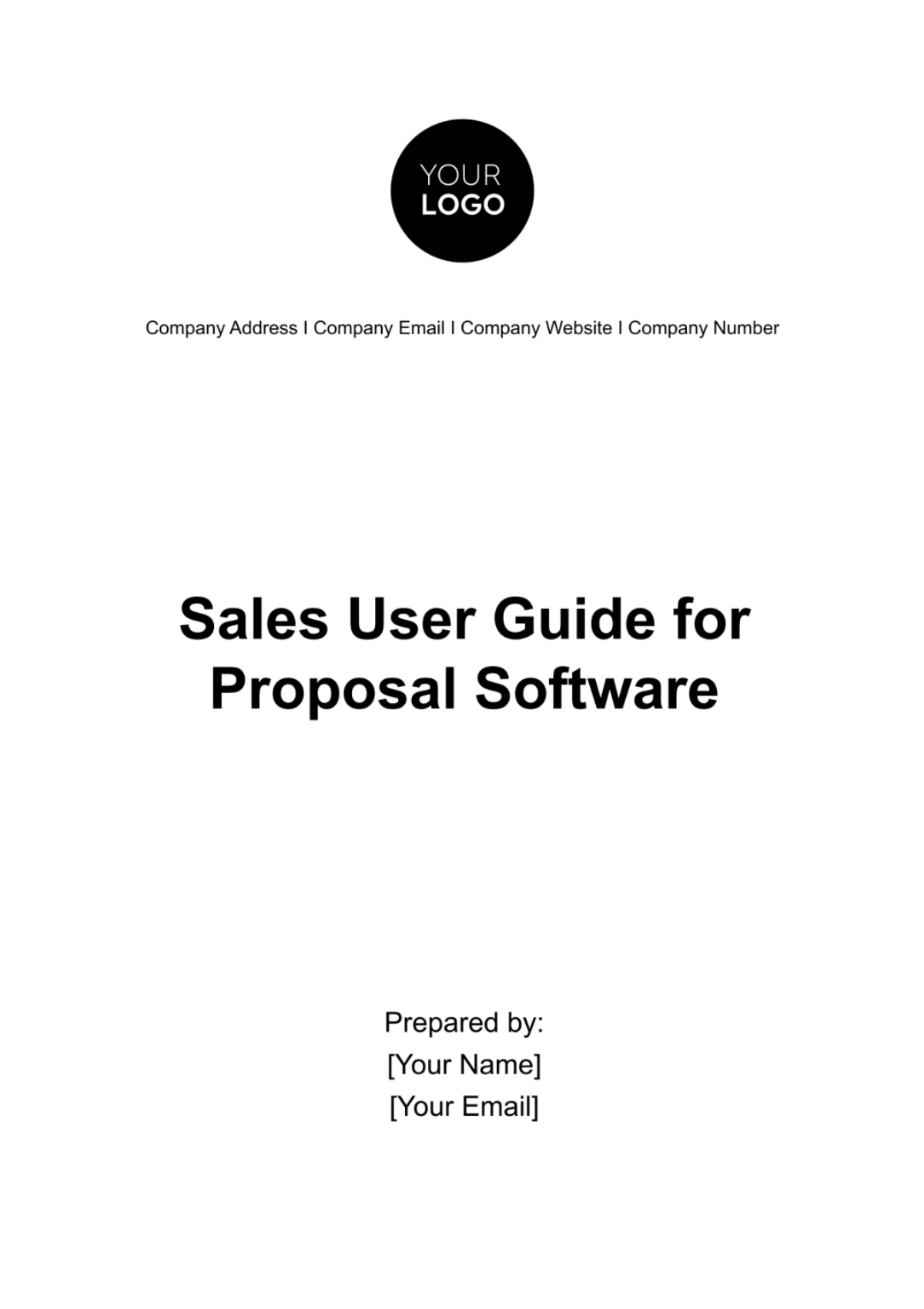 Sales User Guide for Proposal Software Template - Edit Online & Download