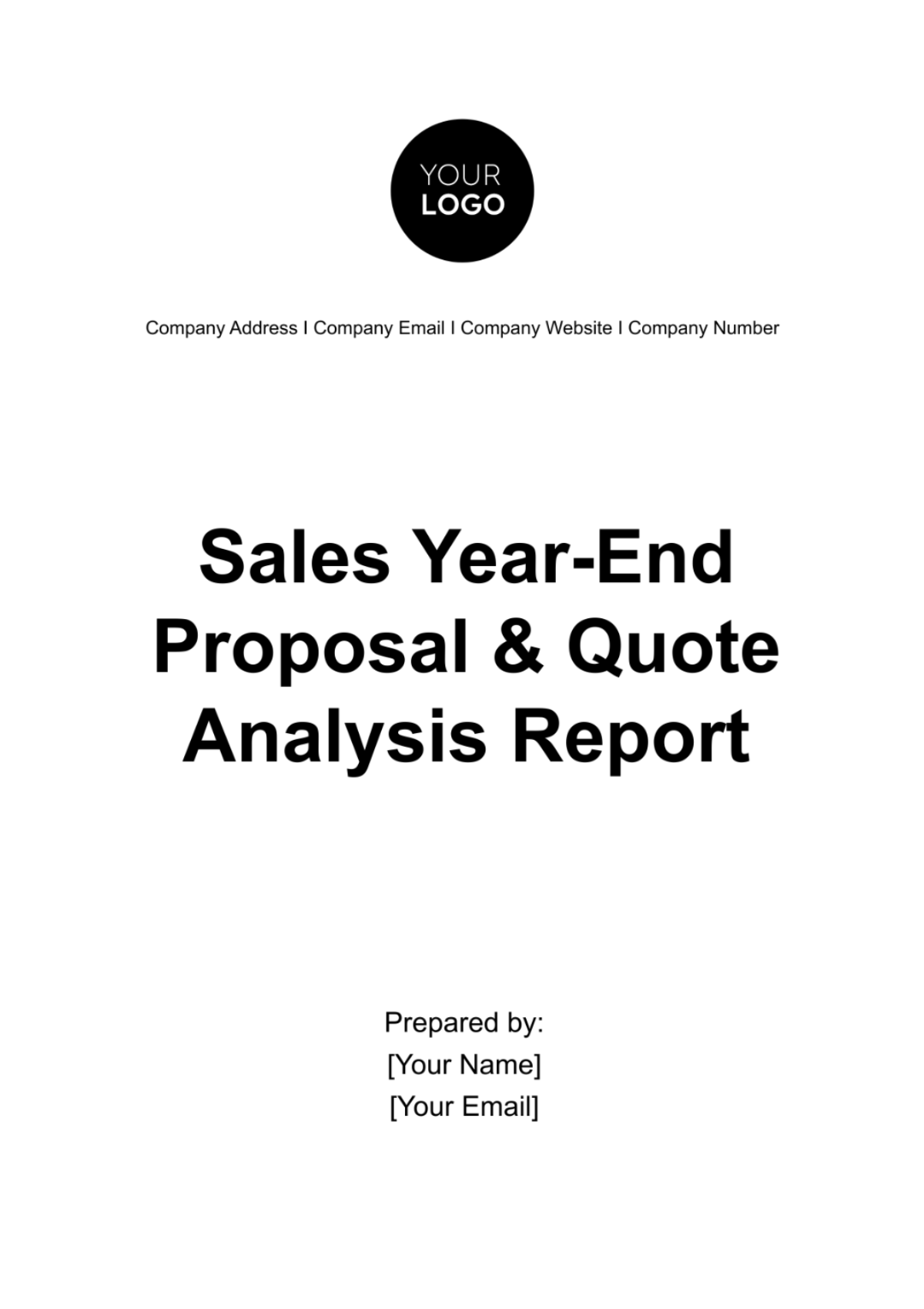 Free Sales Year-End Proposal & Quote Analysis Report Template