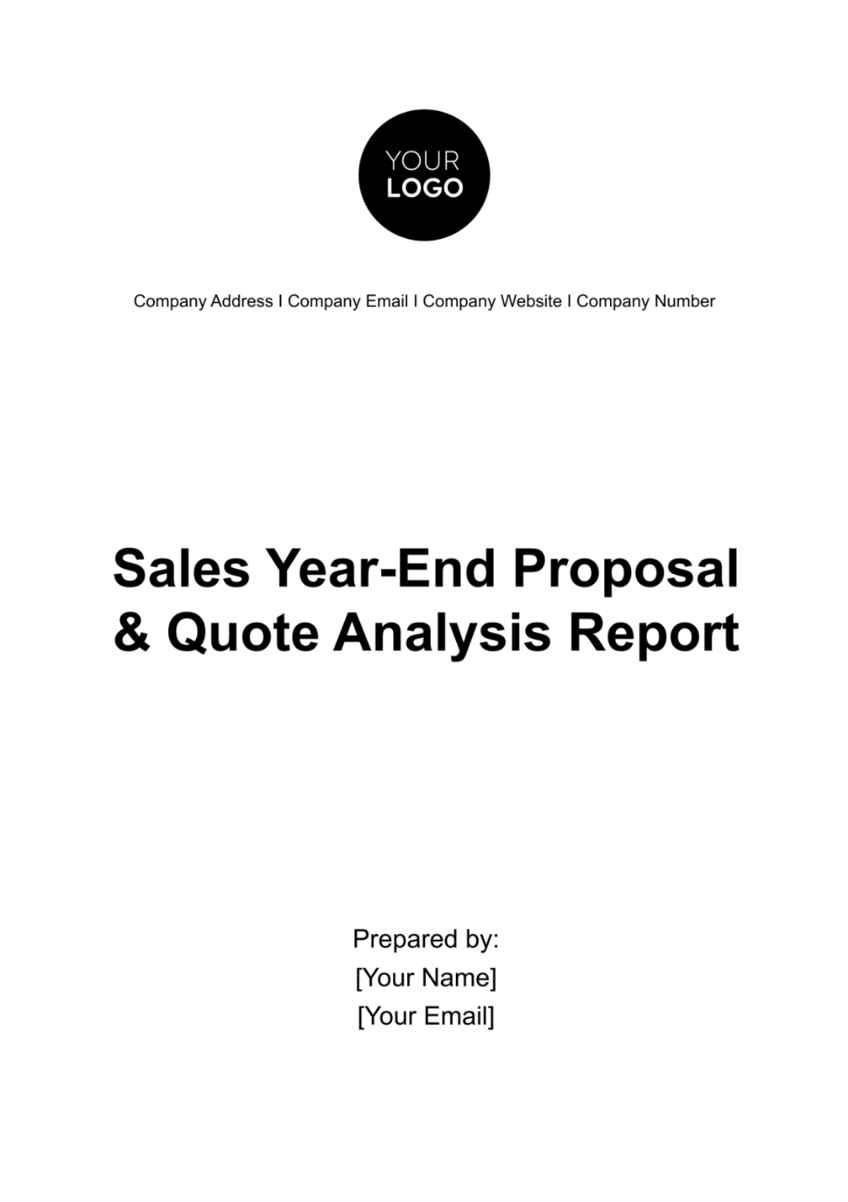 Sales Year-End Proposal & Quote Analysis Report Template - Edit Online & Download