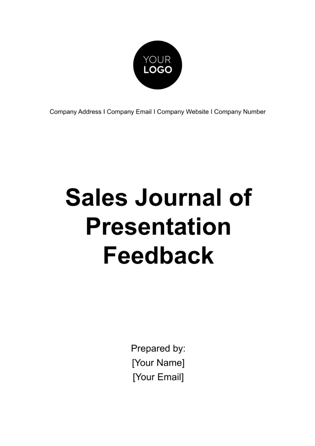 Free Sales Journal of Presentation Feedback Template