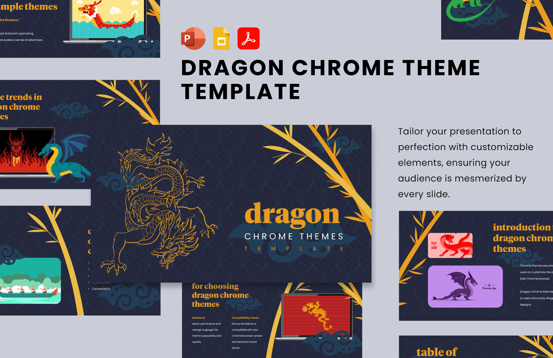 Dragon Chrome Themes Template in PDF, PowerPoint, Google Slides