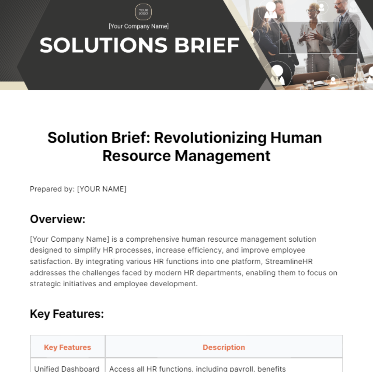 Free Solution Brief Template to Edit Online