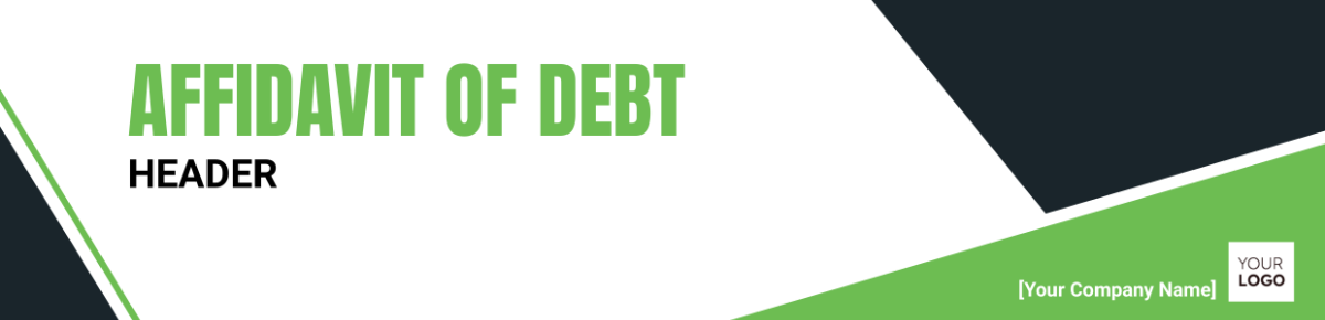 Affidavit of Debt Header Template