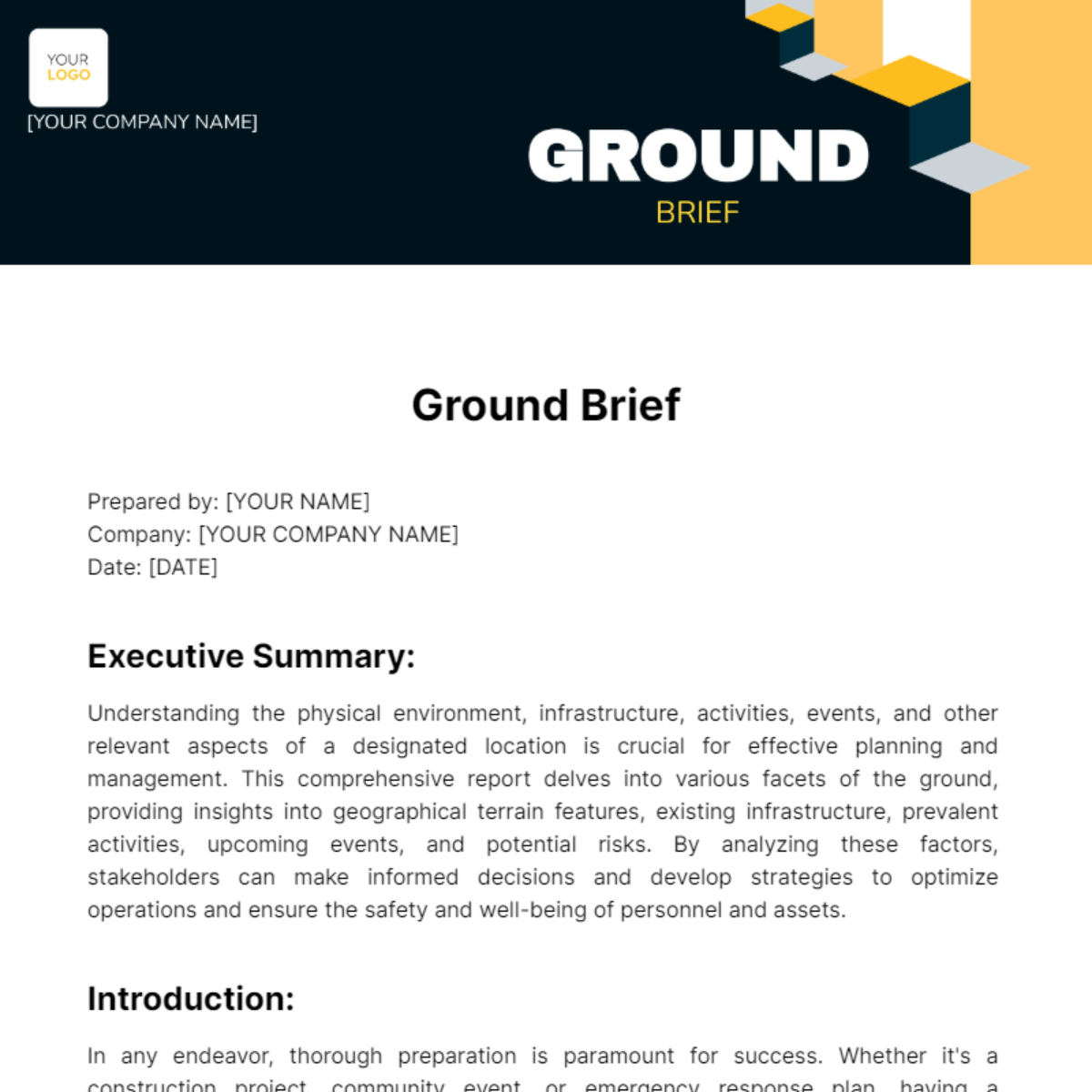 Ground Brief Template - Edit Online & Download