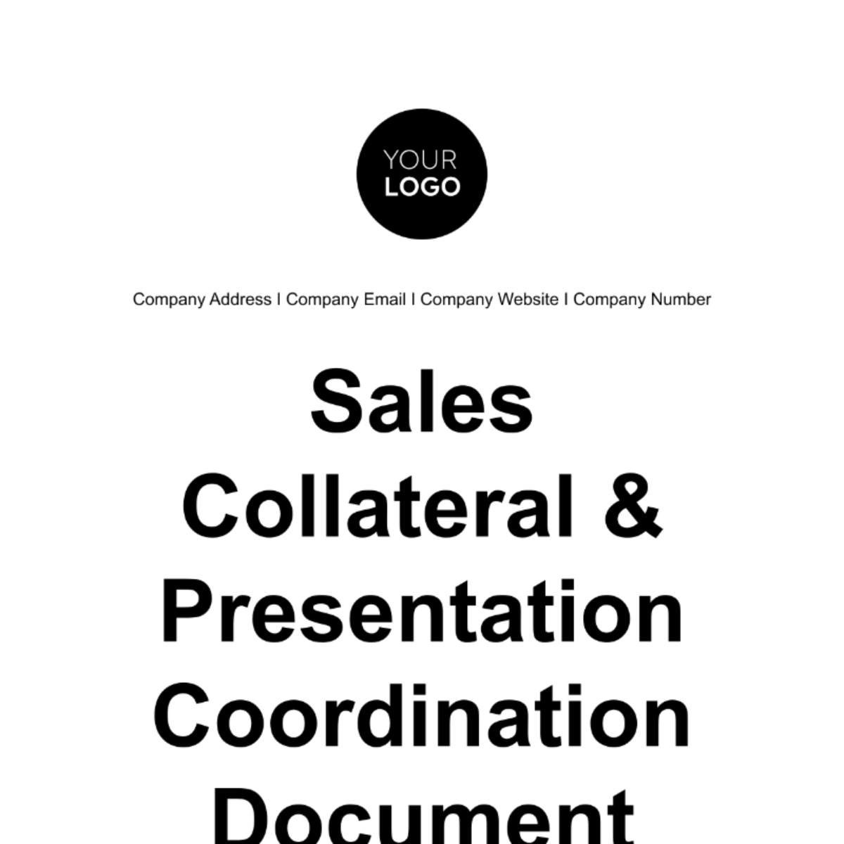 Sales Collateral & Presentation Coordination Document Template