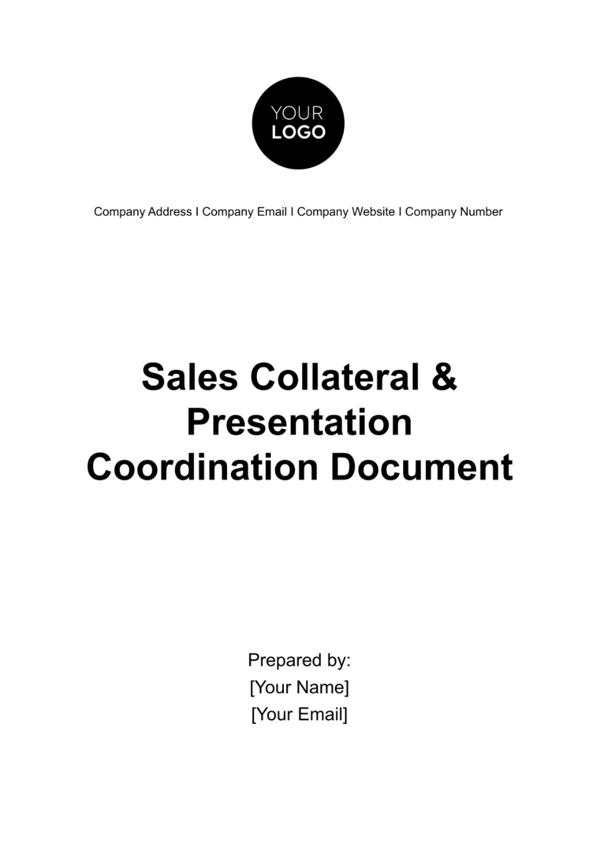 Sales Collateral & Presentation Coordination Document Template - Edit Online & Download