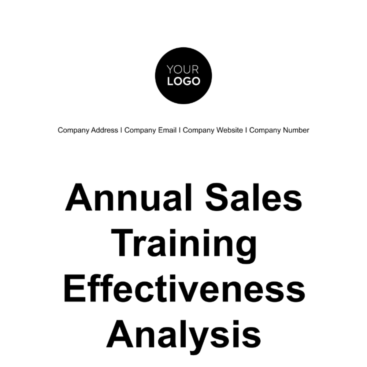 Annual Sales Training Effectiveness Analysis Template