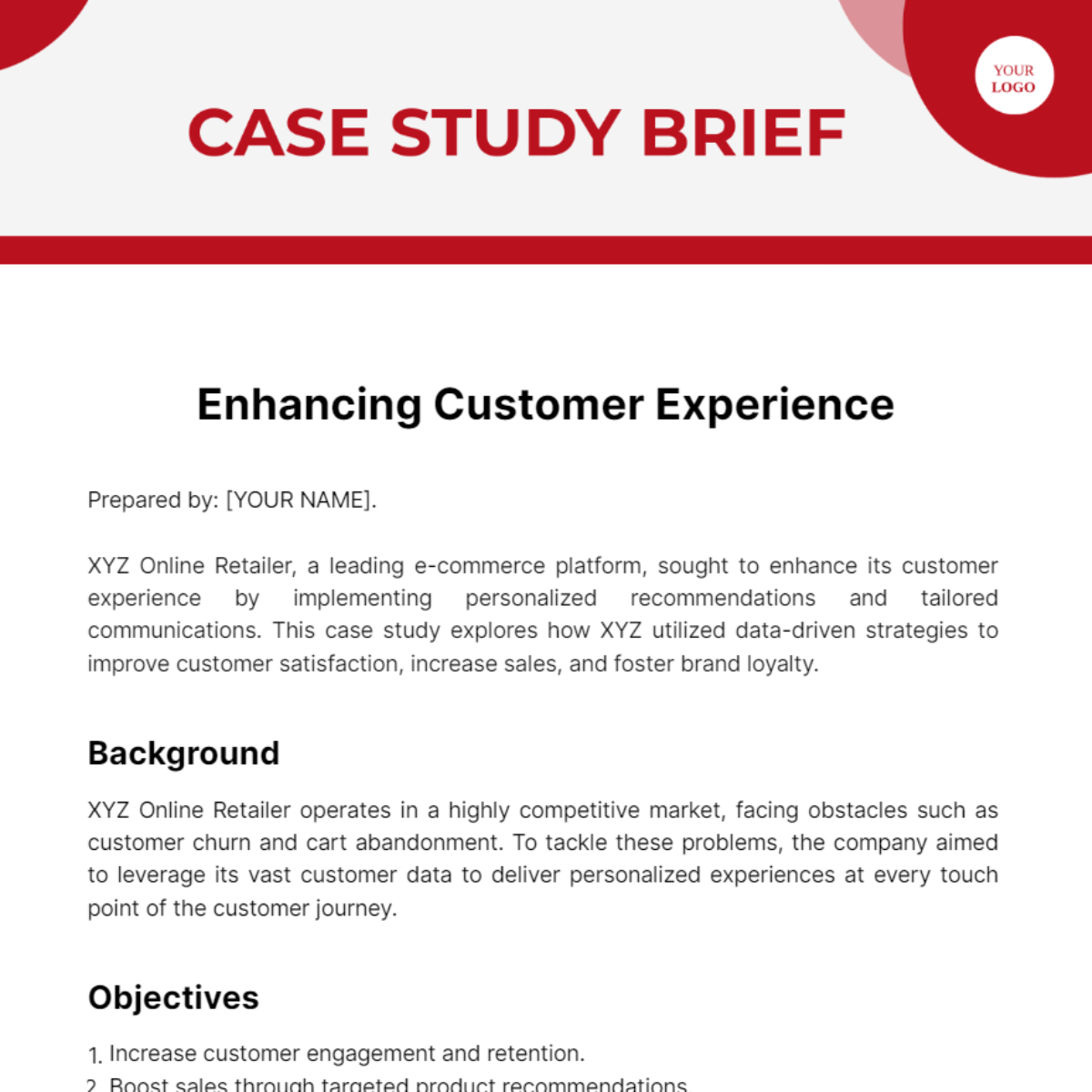 Case Study Brief Template - Edit Online & Download