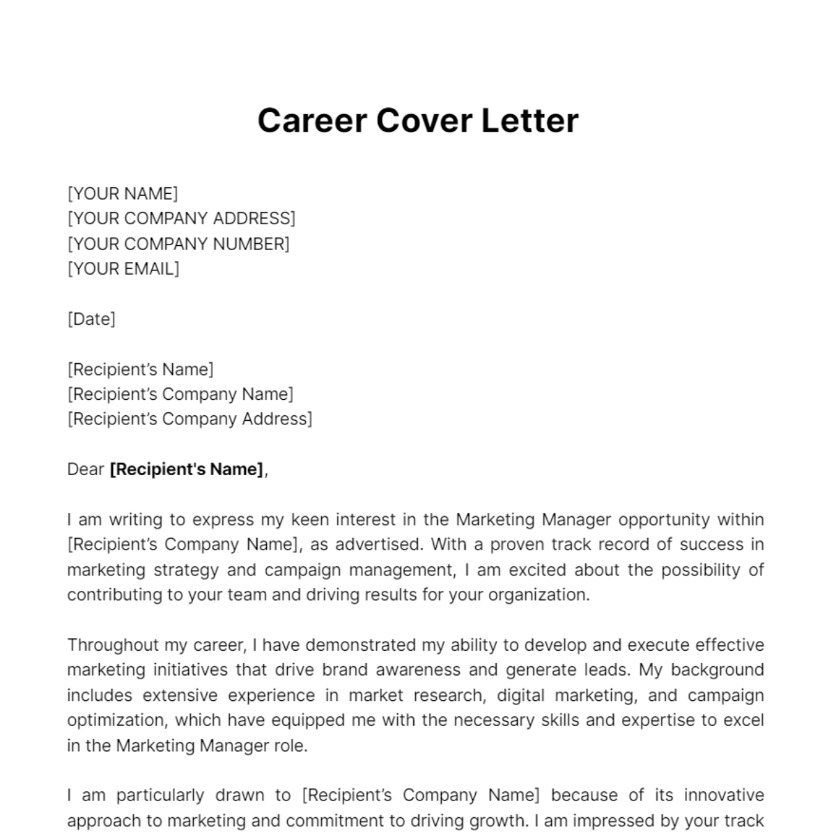 Electrical Cover Letter Template - Edit Online & Download Example ...