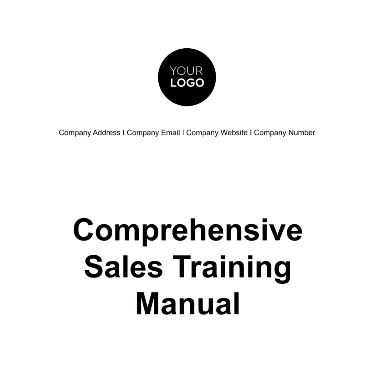 Free Comprehensive Sales Training Manual Template