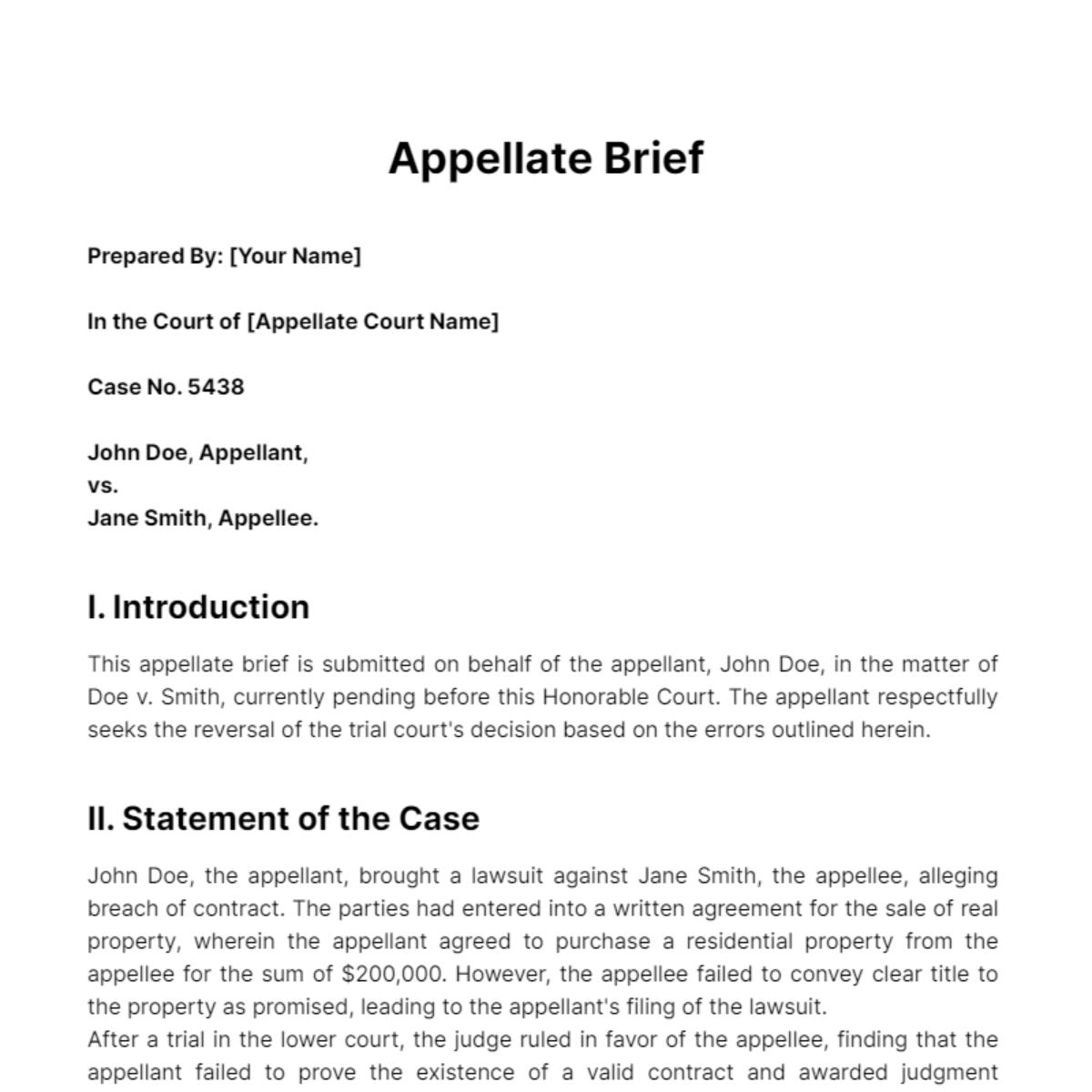 Appellate brief cover page template: Fill out & sign online