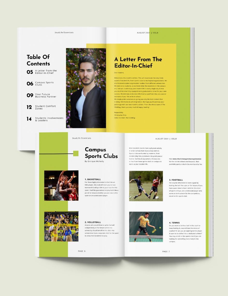 Editable School Magazine Template